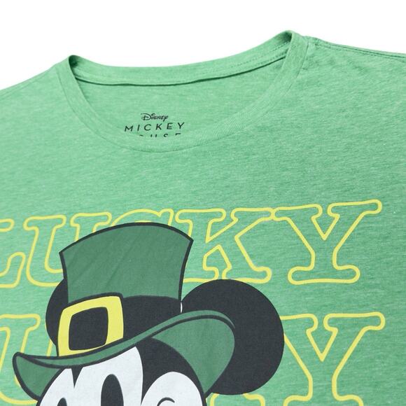 St. Patrick's Day Mickey Mouse Lucky Green Graphic T-Shirt - Mens XL - Picture 14 of 14